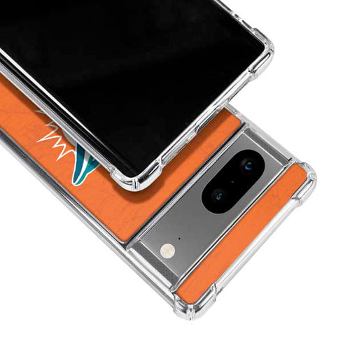 NFL Miami Dolphins Distressed- Orange Google Pixel 7a Clear Case